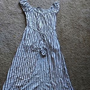 Large Ambiance Striped Bodysuit with Skirt